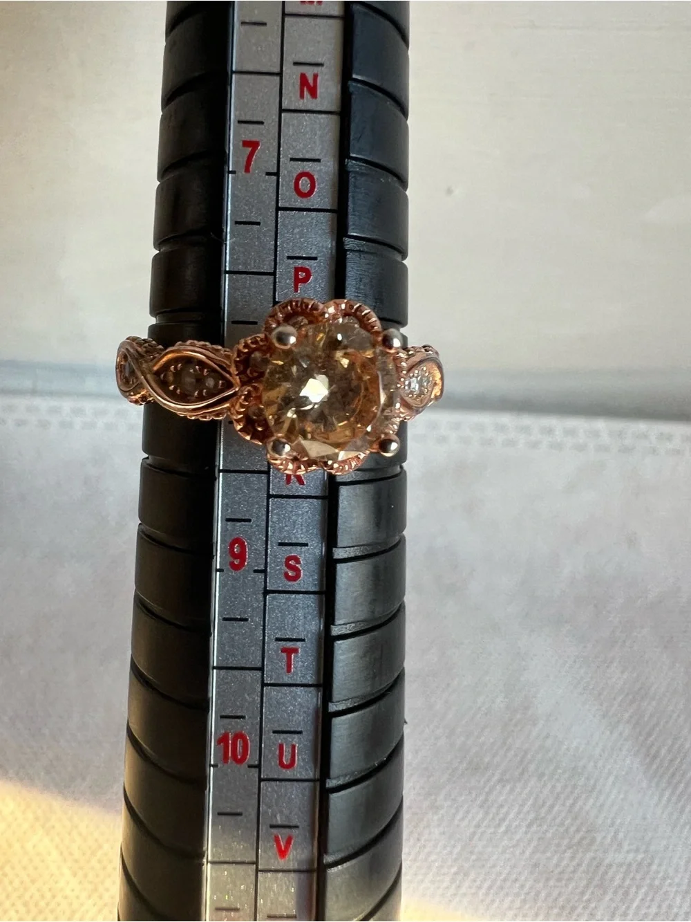 925 Marley Rose Gold Ring with Champagne Stone